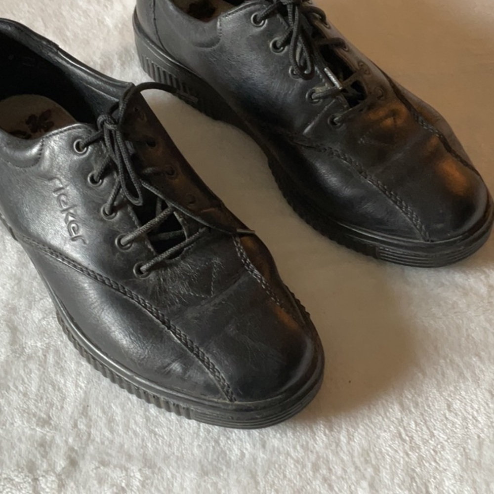 Rieker Black Oxfords Classic Leather Shoes